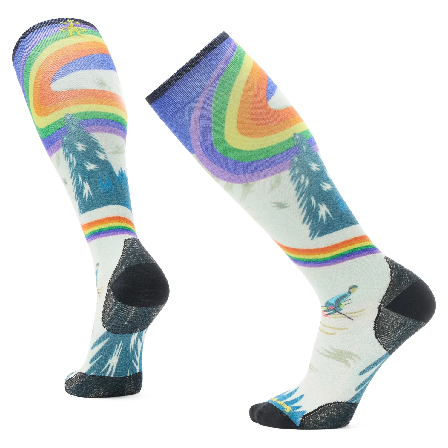 SMARTWOOL Ski Zero Cushion Rainbow Trails Print OTC Socks