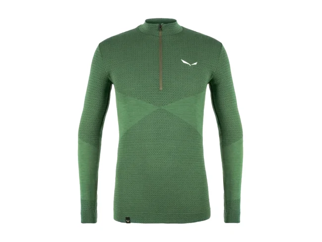 Salewa Zebru Responsive Half Zip Tee, Baselayer-Oberteil aus Merinowolle in Schwarz – Produktbild