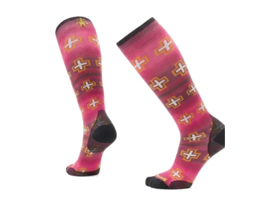 Smartwool Ski Zero Cushion Paths Crossed Print OTC – Produktbild Skisocken mit Muster