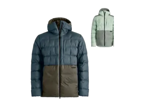 Ortovox DownWool 270 Jacket in Rot, isolierende Skitourenjacke mit Hybridfüllung. Produktbild vor neutralem Hintergrund.