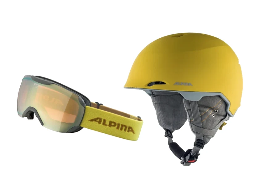 Alpina Maroi Skihelm in Schwarz mit Alpina QHM Skibrille – Produktbild