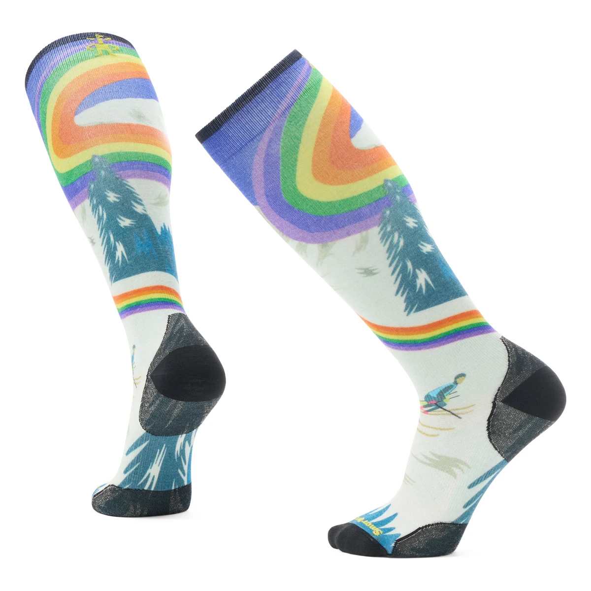 SMARTWOOL Ski Zero Cushion Rainbow Trails Print OTC Socks