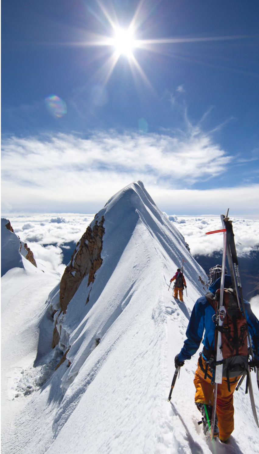 A skiers journey in the Cordillera Real Mountain Range of Bolivia