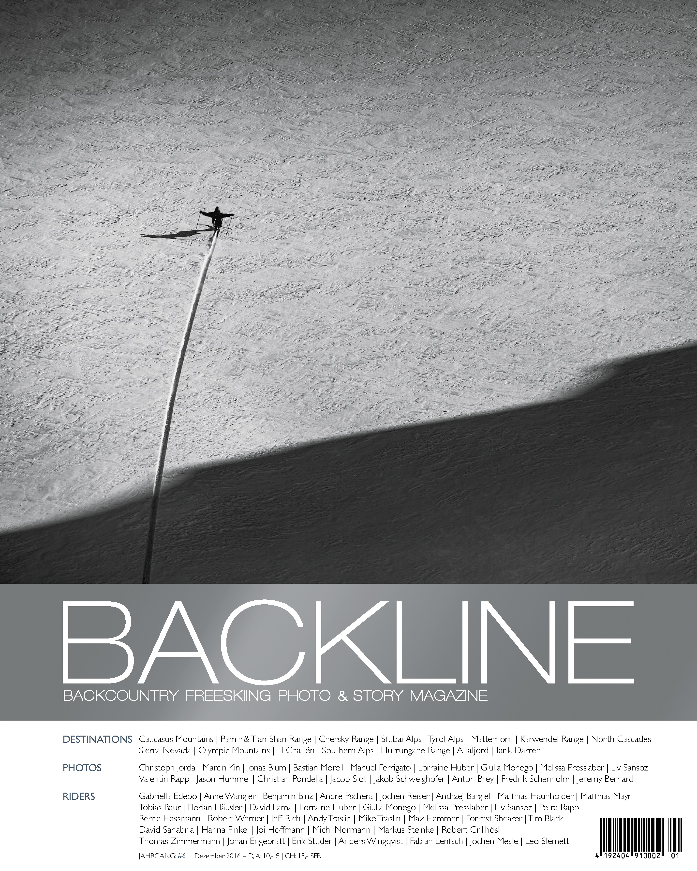 Cover BACKLINE Magazin 2016